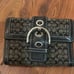 Coach logo mini wallet black buckle