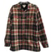 LL Bean Flannel Shirt Jacket Mens M Olive Plaid Fleece Lined Button Up Shacket