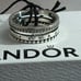 Pandora authentic brand new sterling silver logo pave cz & beads ring size 7