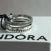 Pandora authentic brand new sterling silver logo pave cz & beads ring size 7