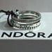 Pandora authentic brand new sterling silver logo pave cz & beads ring size 7