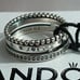 Pandora authentic brand new sterling silver logo pave cz & beads ring size 7