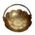 Brass Pedestal Lotus Bowl VTG 80s Footed Regency Kitchen Home Decor Metalware