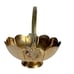 Brass Pedestal Lotus Bowl VTG 80s Footed Regency Kitchen Home Decor Metalware