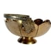 Brass Pedestal Lotus Bowl VTG 80s Footed Regency Kitchen Home Decor Metalware