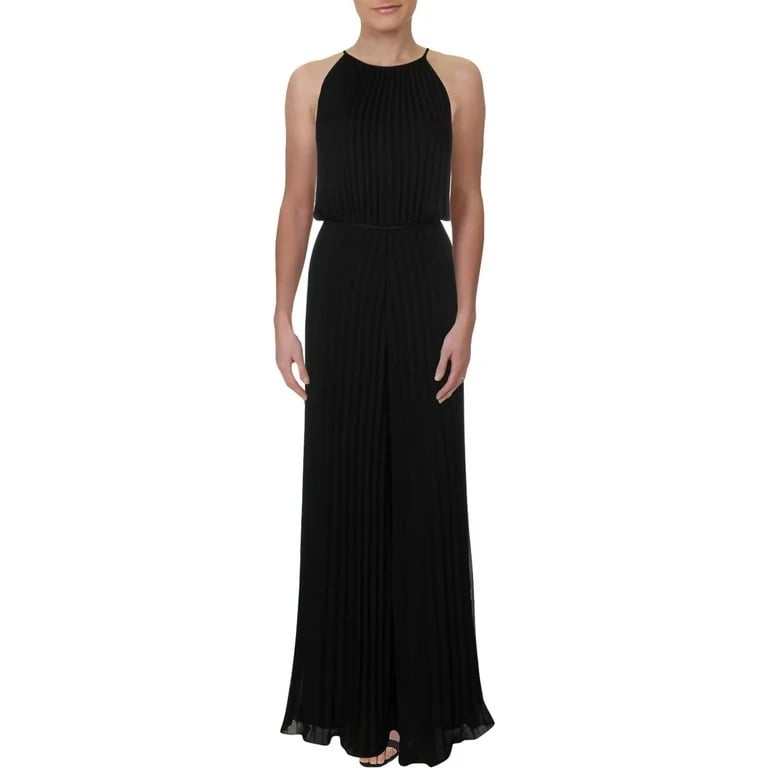 Lauren Ralph Lauren Baylana High Neck Pleated Wide Leg Jumpsuit Black Size 8