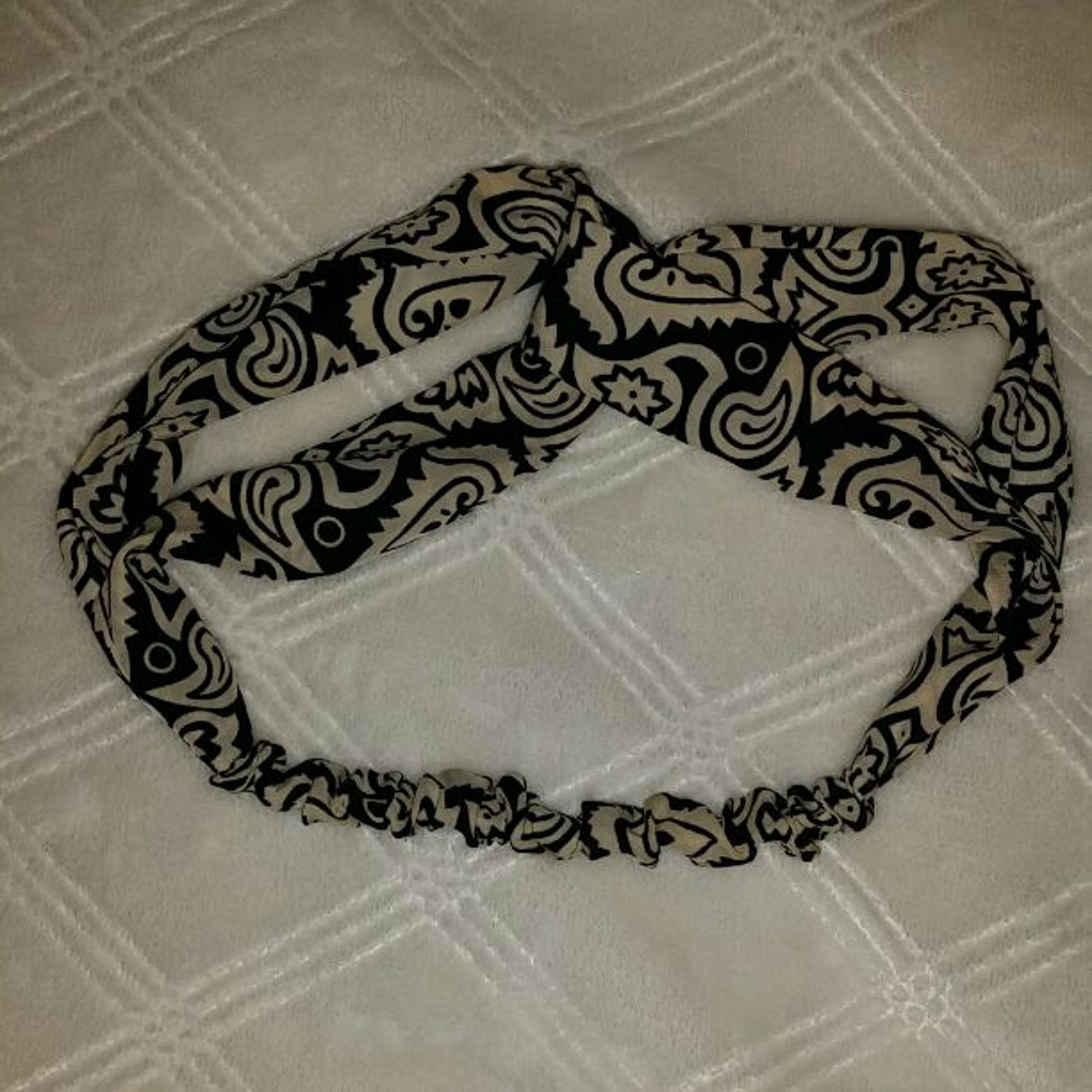 Boho navy white double twist Headband