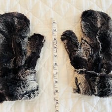 Pandemonium Mittens - Luxury Faux Fur in Honey Badger- New