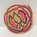 Vintage Southwest Straw Coil Tray Basket Bowl Pastel Colors 10in Round
