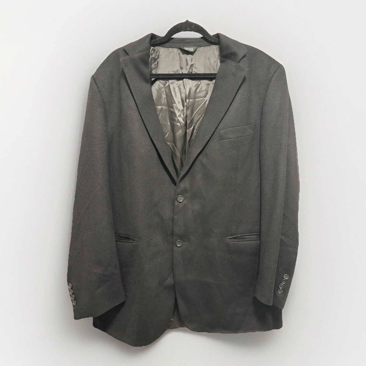 Pavone® 100% Cashmere Black Mens 2 Button Blazer Size 46 Long Made in Chile
