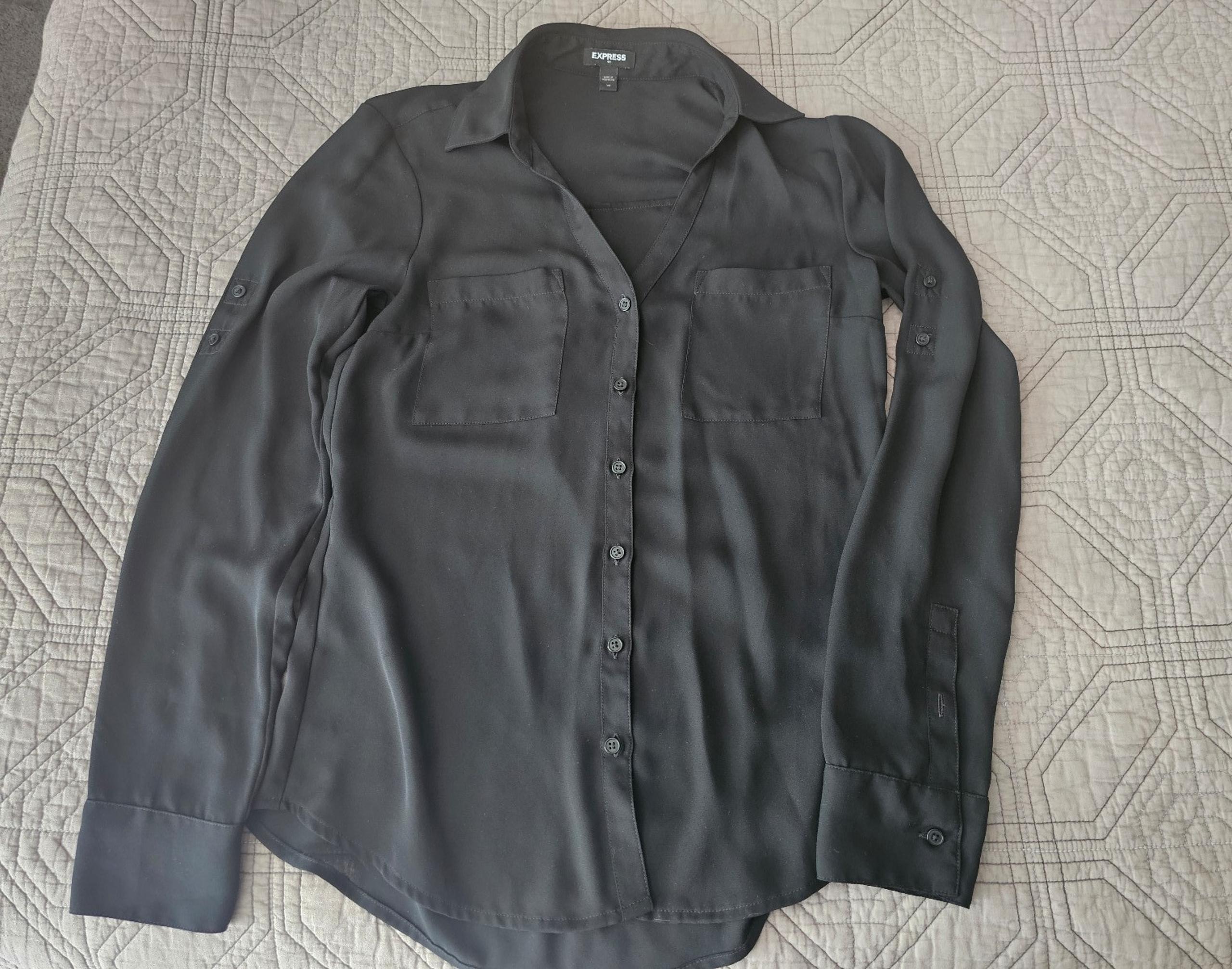 Black Express Button Up Portofino