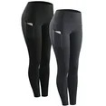 NELEUS Womens High Waist Running Workout Leggings with Side Pocket,Black+Gray