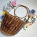 Vintage boho wall hanging Wicker cottagecore basket
