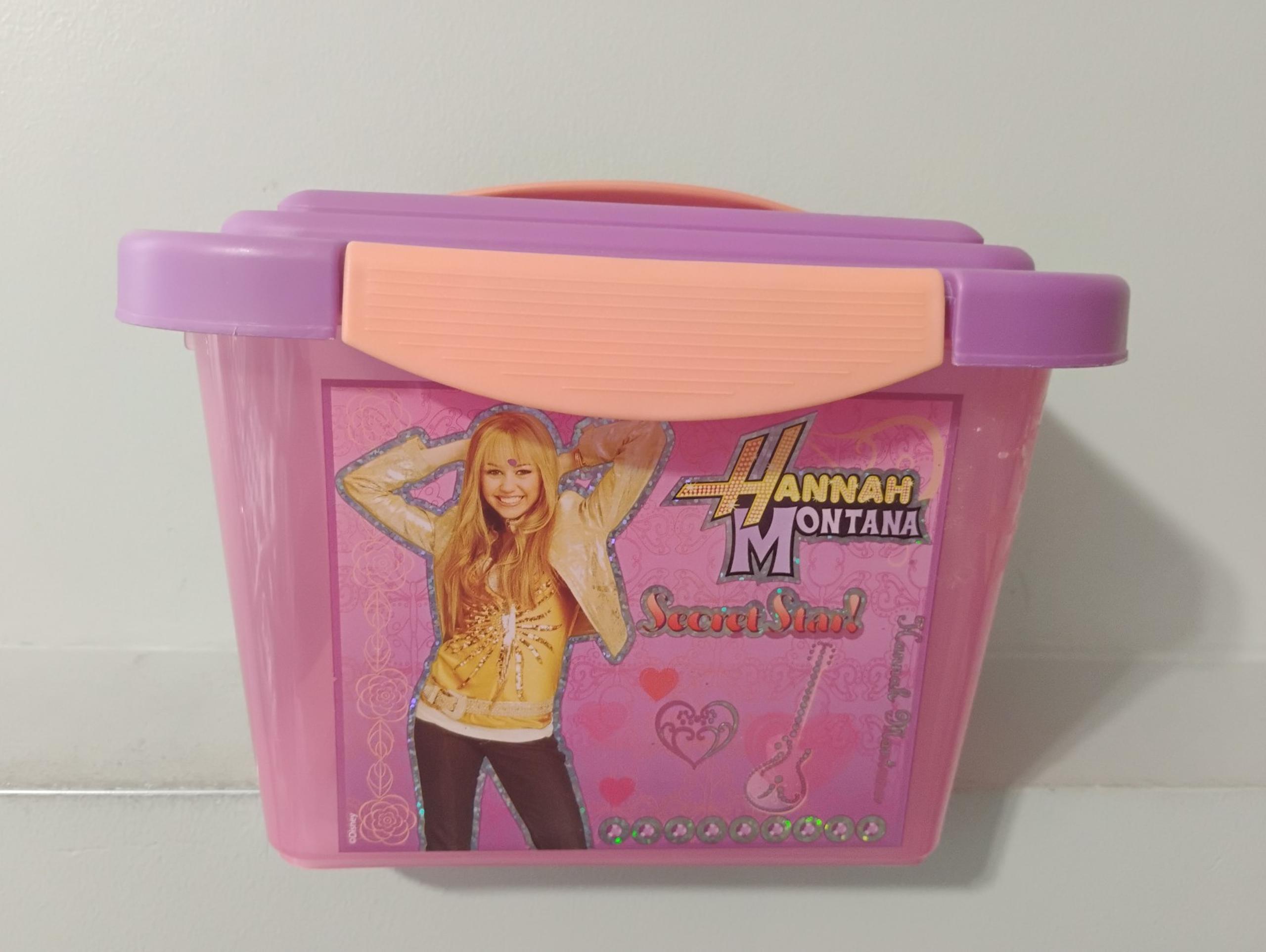 Vintage Disney Hannah Montana Secret Star 4.5 Liter Plastic Storage Bin With Lid