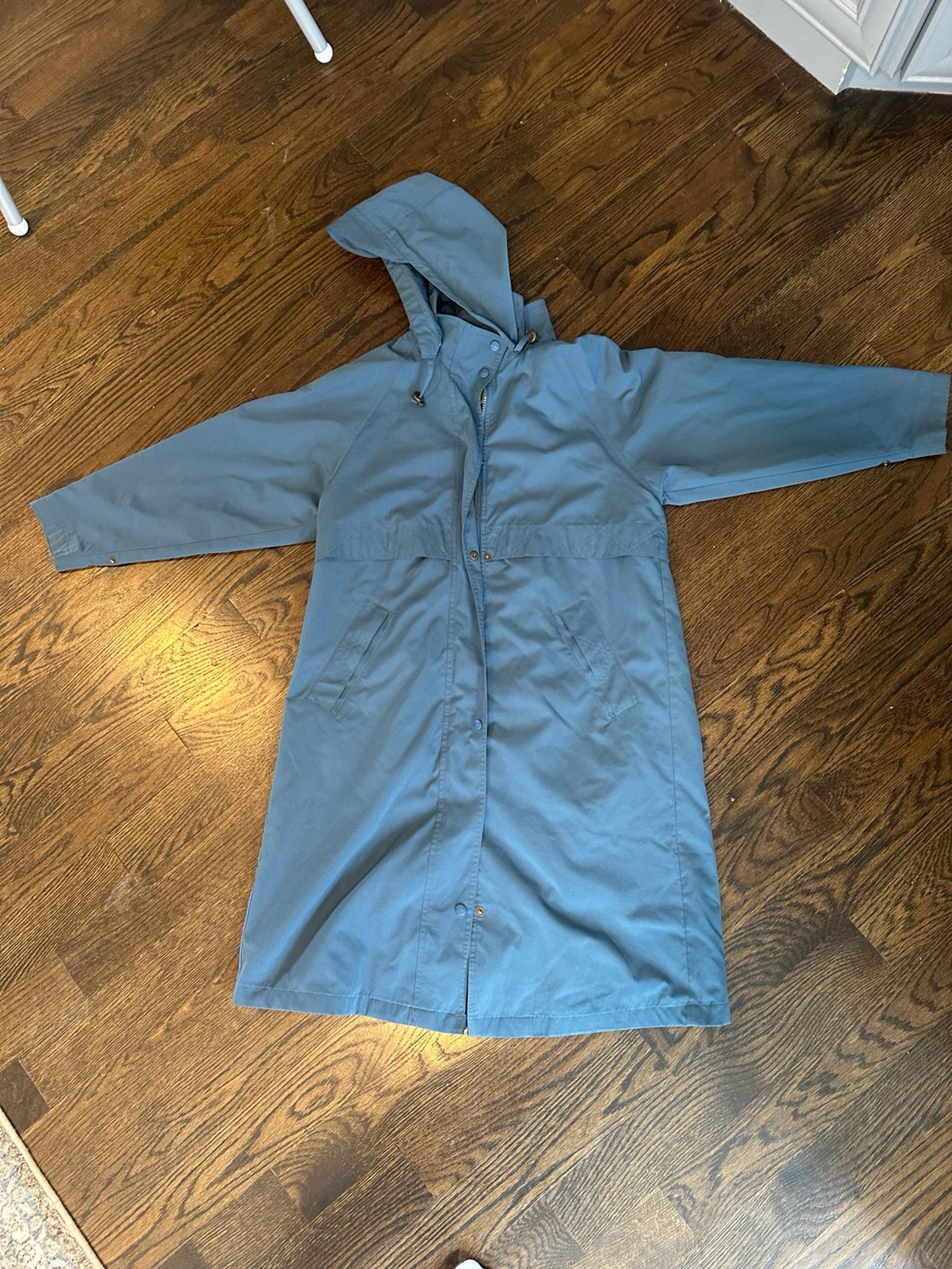 LL Bean Vintage Trench Coat Women’s Petite Small Removal Hood Light Weight