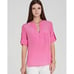 BCBGMAXAZRIA Emmalise Berry Blush Roll Tab Sleeve Silk Blouse