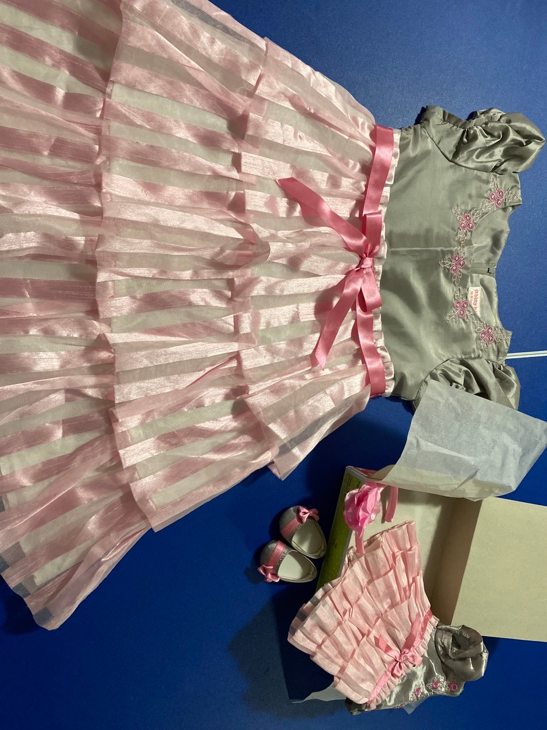 American Girl Bitty Baby girl size 6 and doll dress set