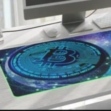 Bitcoin LED Desk Pad 24 by 12 in