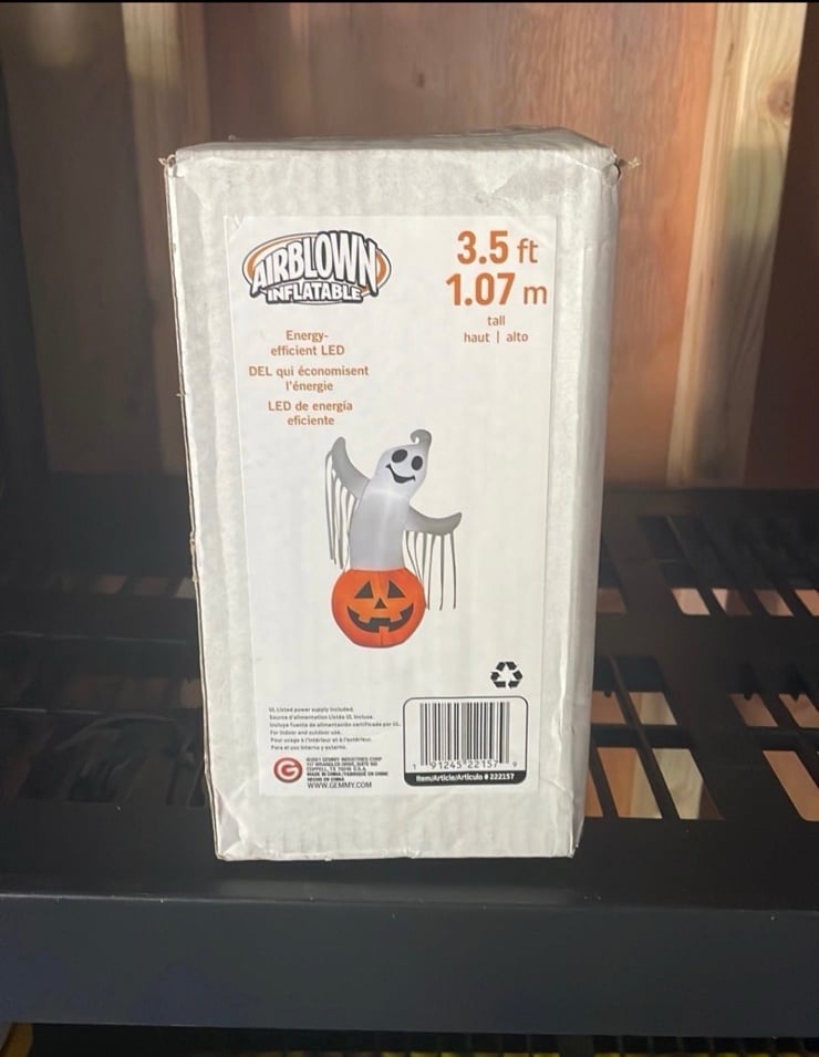 Gemmy 3.5ft Ghost with Pumpkin Inflatable