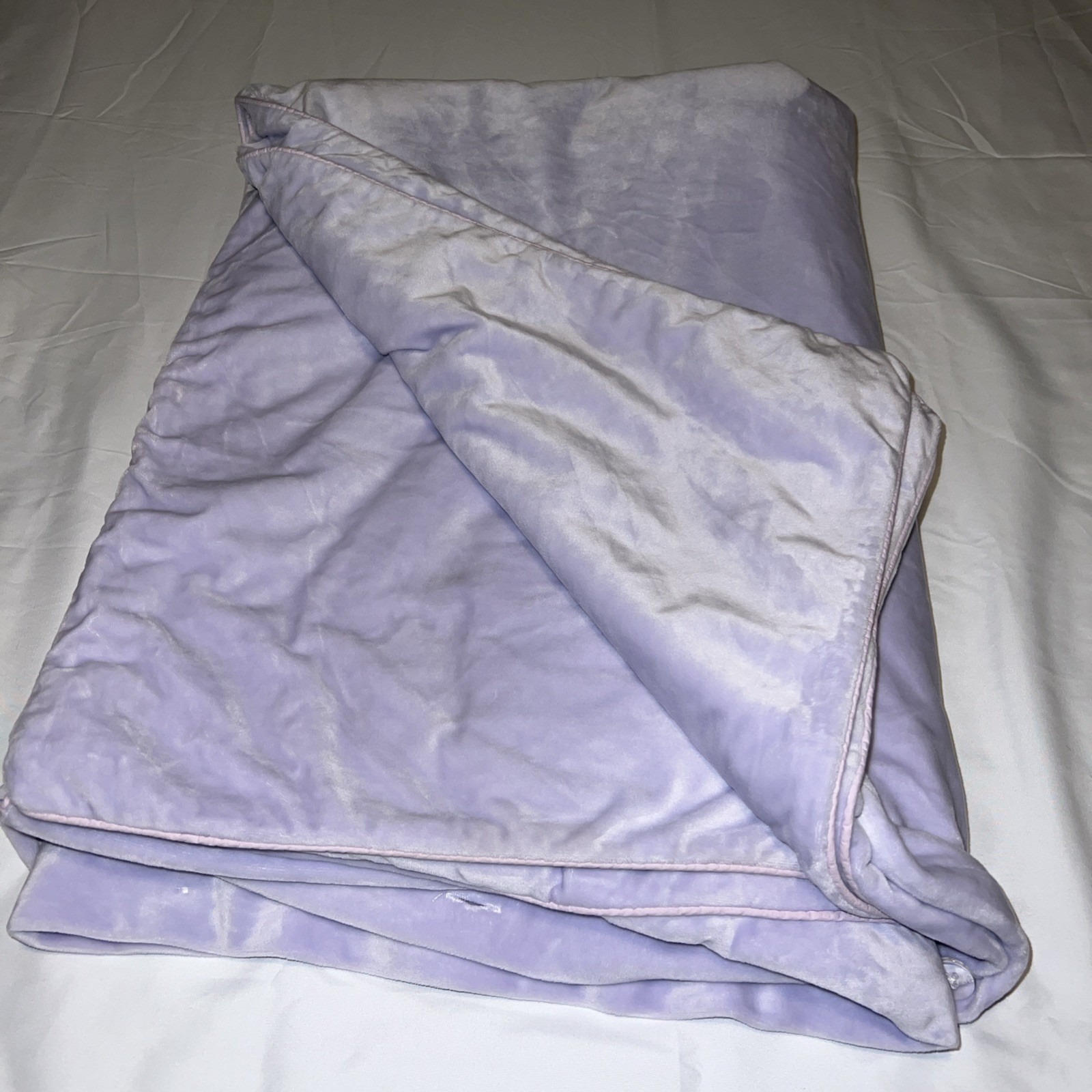 POTTERY BARN KIDS VELVET DUVET COVER - LAVENDER - TWIN - VERY SOFT- REVERSIBLE