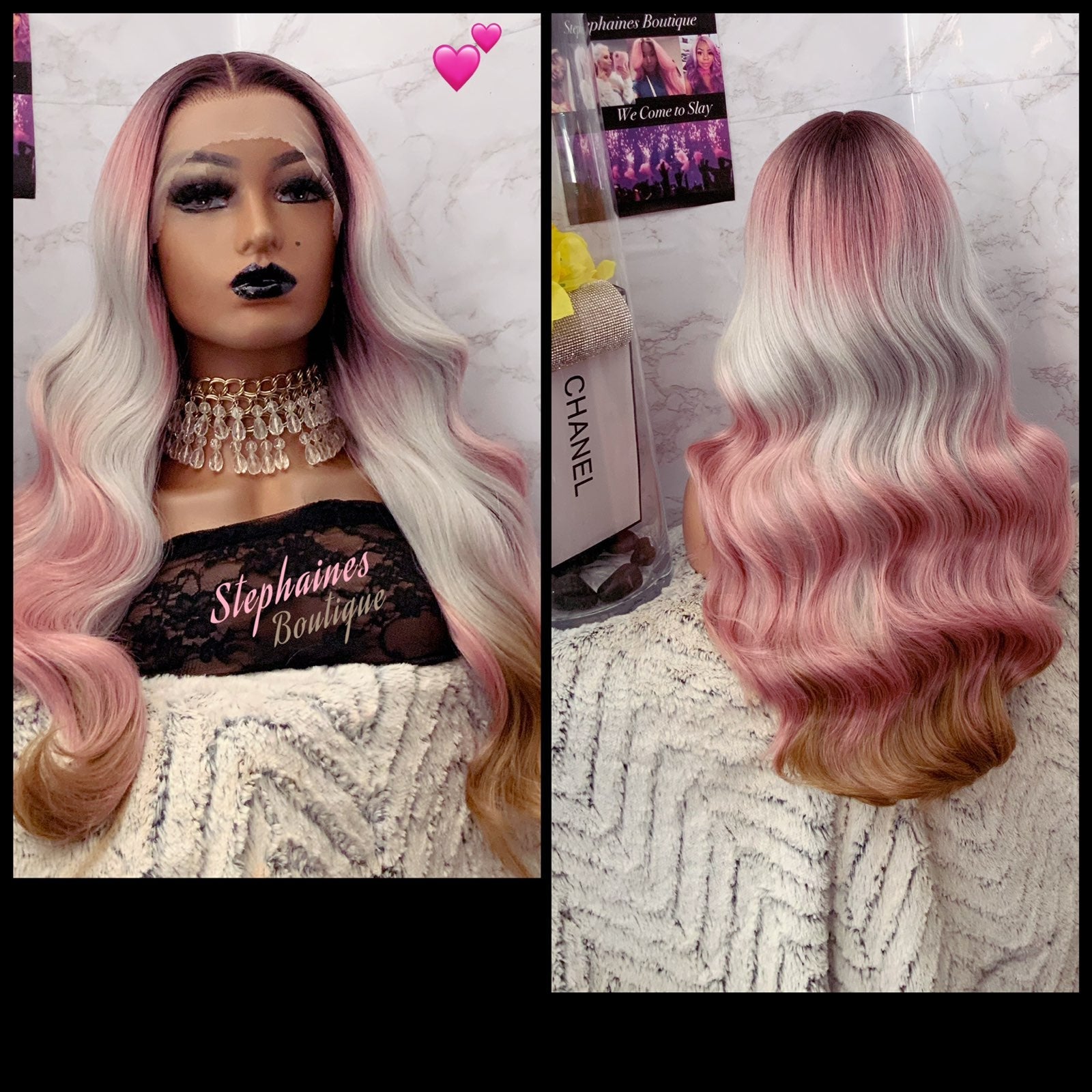 Human Hair blended lace front wig