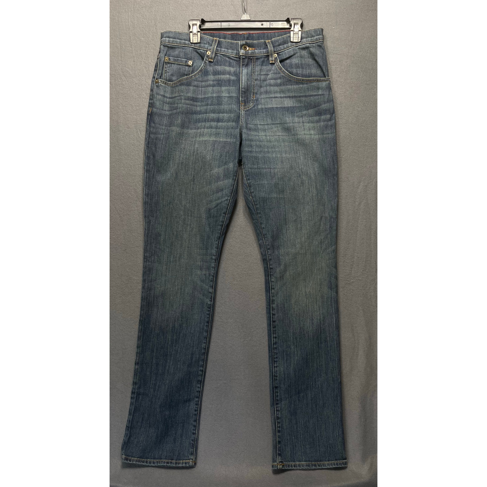 Raleigh Denim Co. jeans Jones Camp straight-leg dark wash sz 34 whiskered NWT