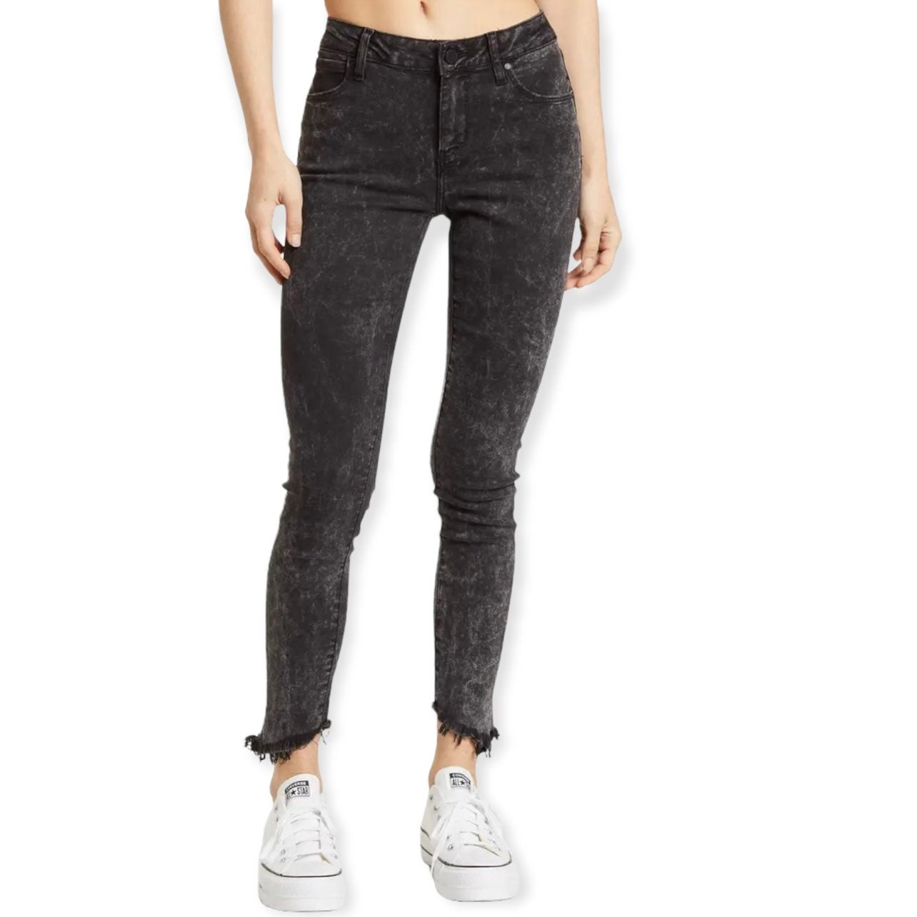 Articles Of Society Suzy Acid Wash Fray Hem Skinny Jeans