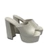 SCHUTZ DARAH PLATFORM CROC BLOCK HEELS IN WHITE
