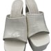 SCHUTZ DARAH PLATFORM CROC BLOCK HEELS IN WHITE