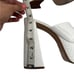 SCHUTZ DARAH PLATFORM CROC BLOCK HEELS IN WHITE