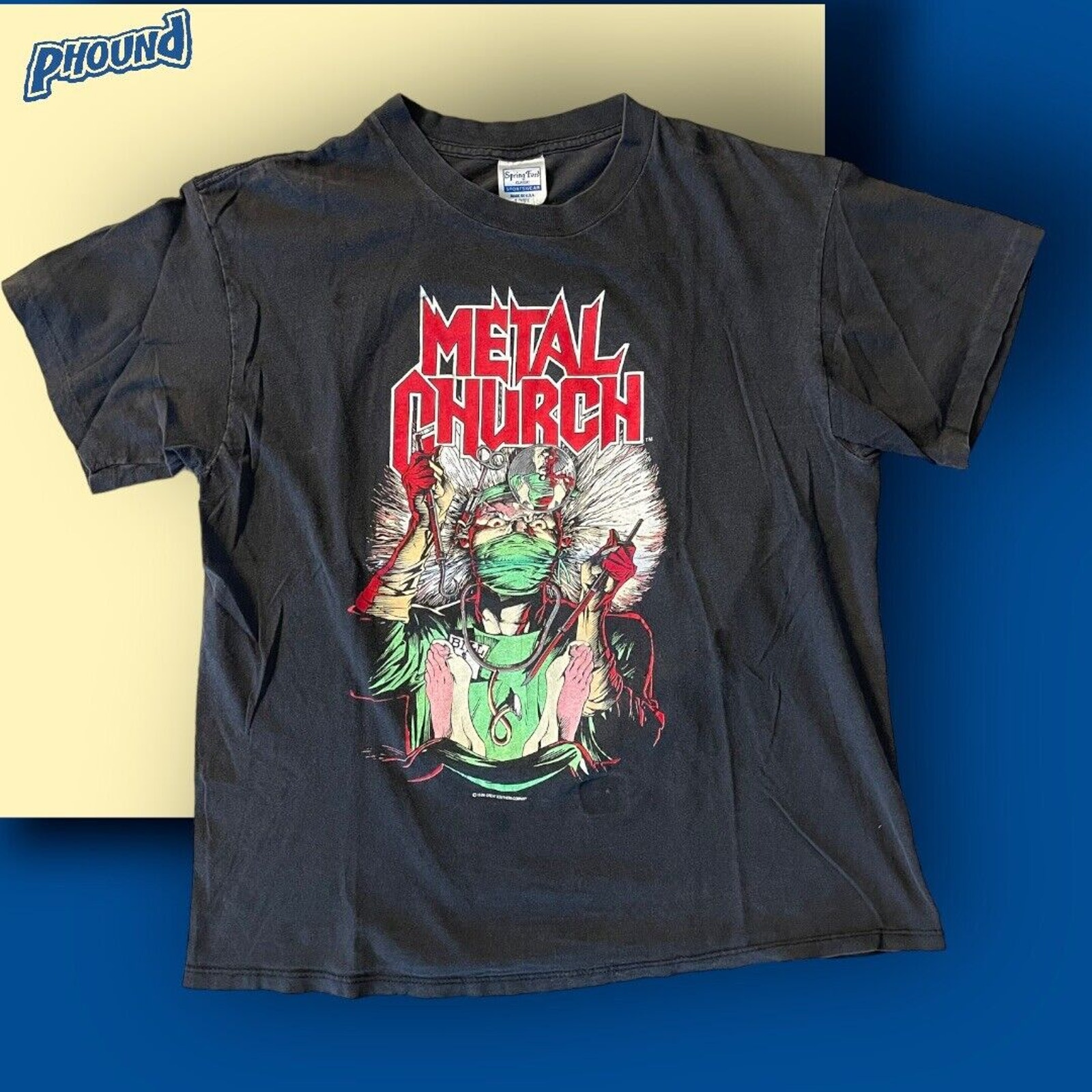 Vtg 80s Metal Church Shirt Fake Healer Blessings In Disguise