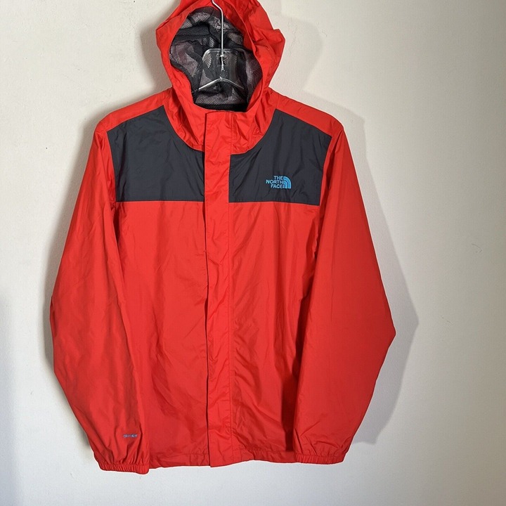 The North Face Antora Full Zip Rain Hooded Jacket Boys Size XL 18/20 Orange