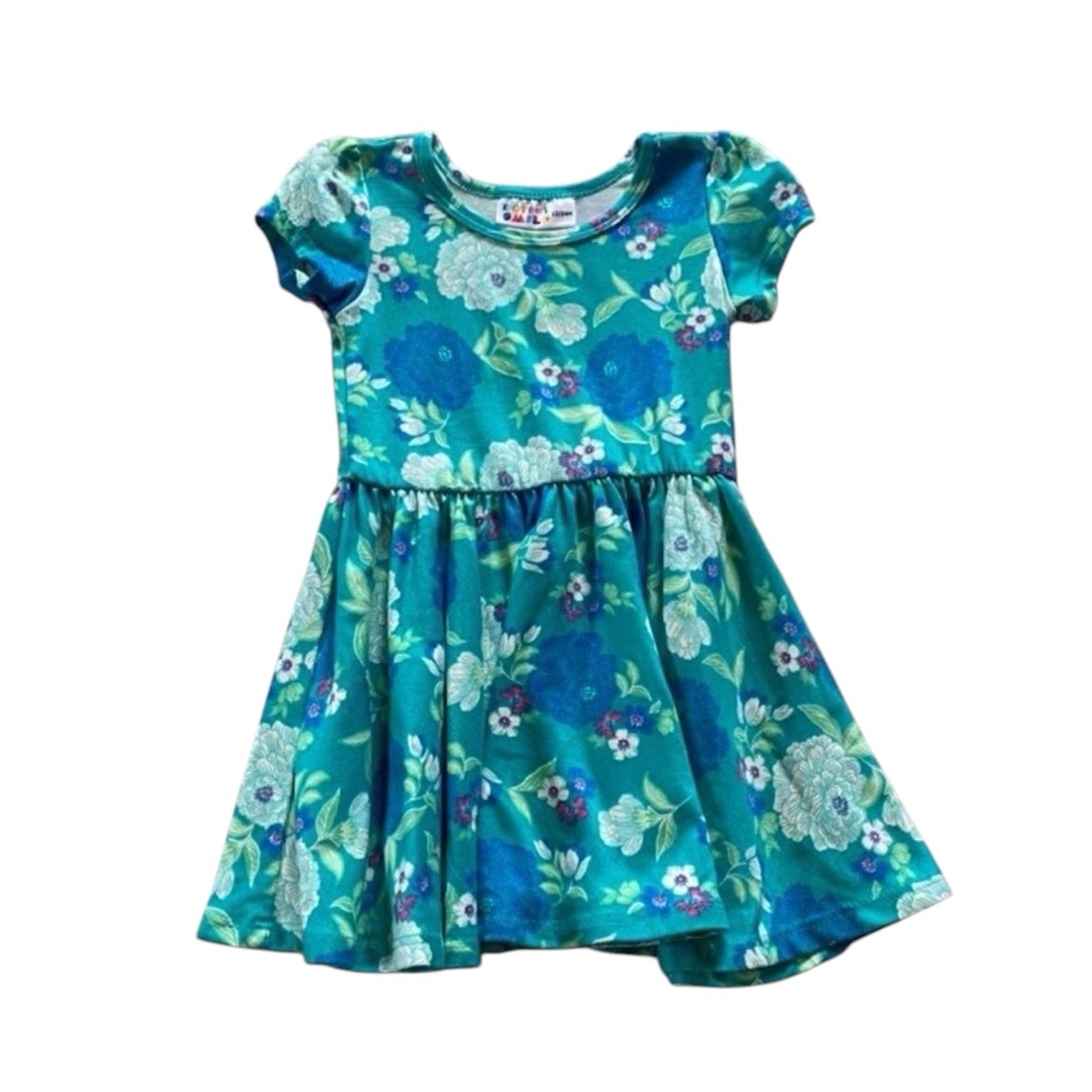 Dot Dot Smile Toddler Girls Peony Print Dress Size 12-24 Months