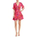 Tanya Taylor Kayla Falling Floral Pink Flower Ruffle Mini Dress Size 2