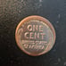 1946 s mint mark penny offcentered stamped