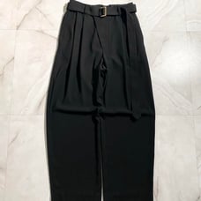 Kurni 22ss Belted Wide Slacks, Black 2