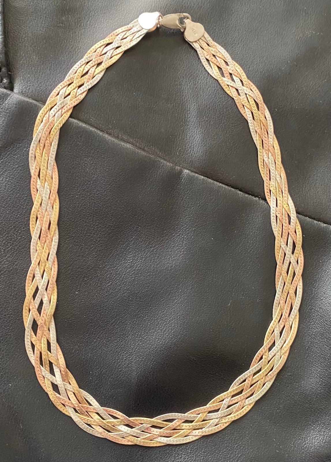 Tri color braided Necklace