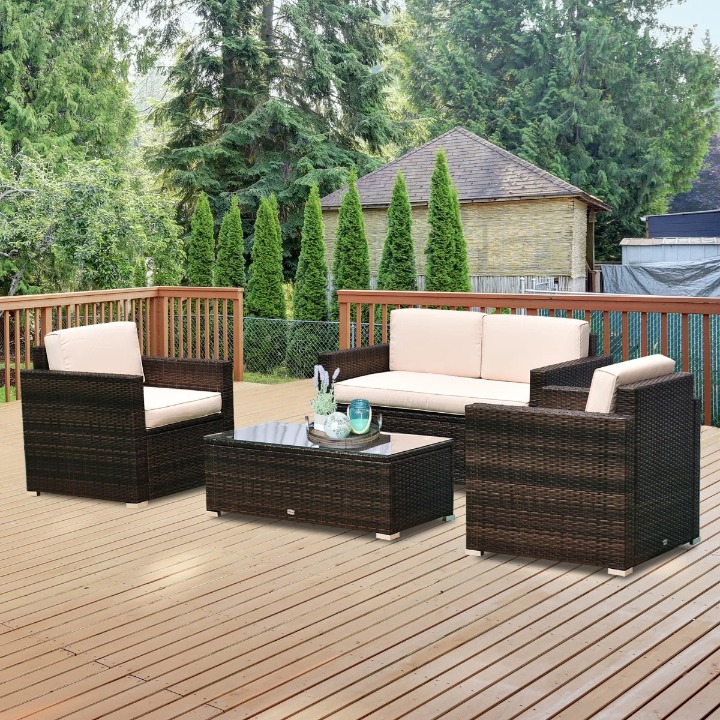 Modern Rattan Wicker Set Patio Outdoor