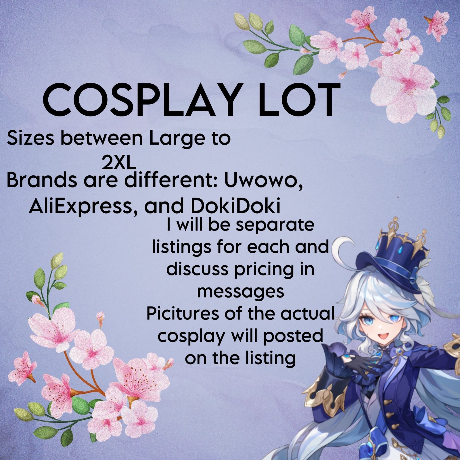 COSPLAY LOT || Swipe Left to see listed cosplays (Read description)