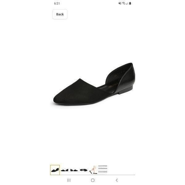 New Size 9 Dream Pairs Black Elegant Pointed Toe D'orsay Slip On Flat Shoes