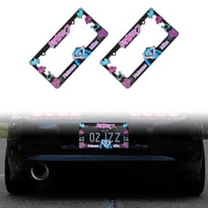 New Universal 2PCS Anime Hatsune Miku ABS Plastic Black License Plate Frame