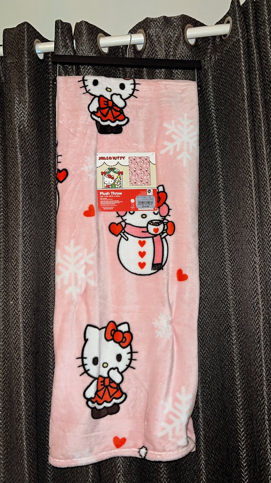Hello kitty snowman pink Christmas blanket