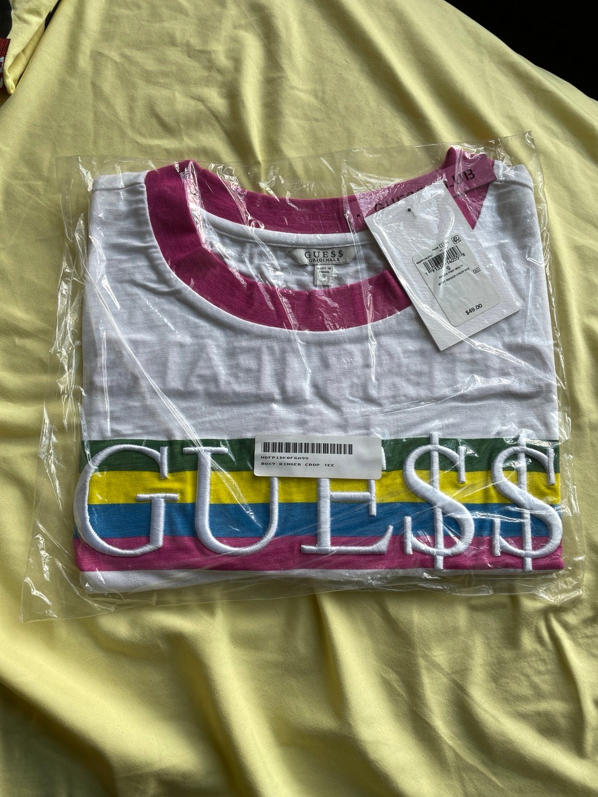 Guess x Asap Rocky Women’s Boxy Ringer Crop Tee size Small