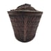 Vintage Rattan Basket w Metal Handle & Lid Latch & Velvet Lining