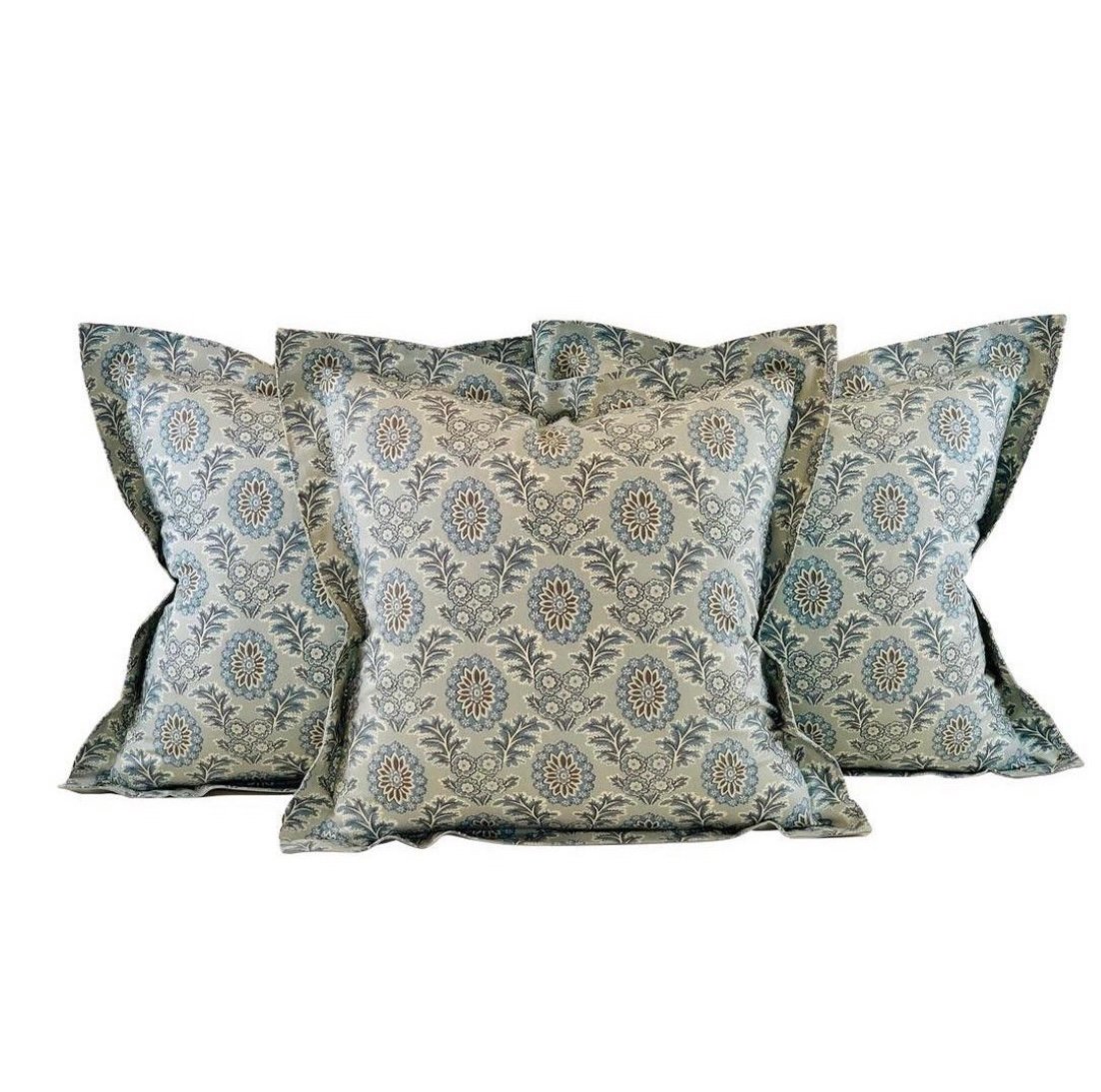 3 Pc Set French General Aqua Cream Ciel Blue Gray Boheme Floral Pillow Covers