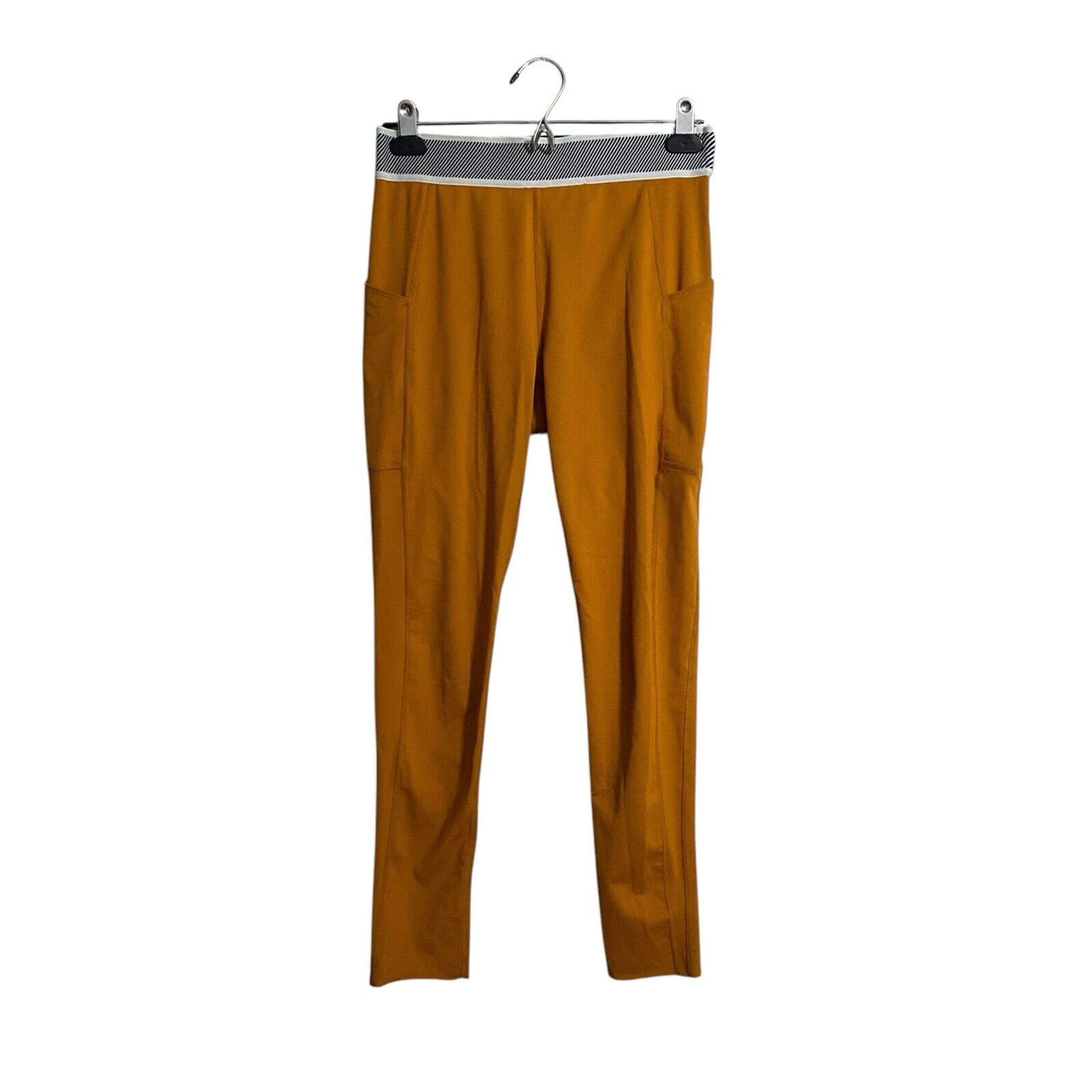 FREE PEOPLE MOVEMENT MUSTARD YELLOW MID RISE ACTIVEWEAR LEGGINGS WOMEN’S MEDIUM