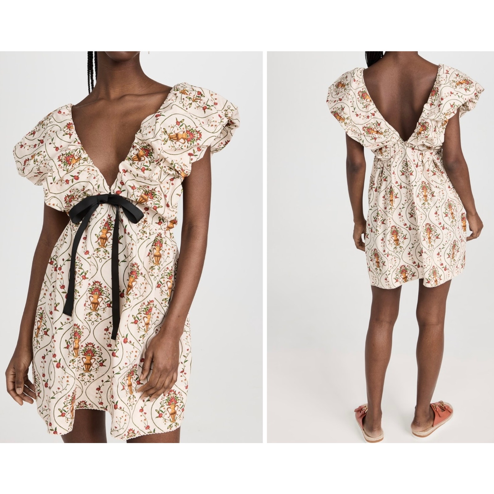 Agua by Agua Bendita NWT Horizonte Remedios Dress Mini Floral V Neck Size XL