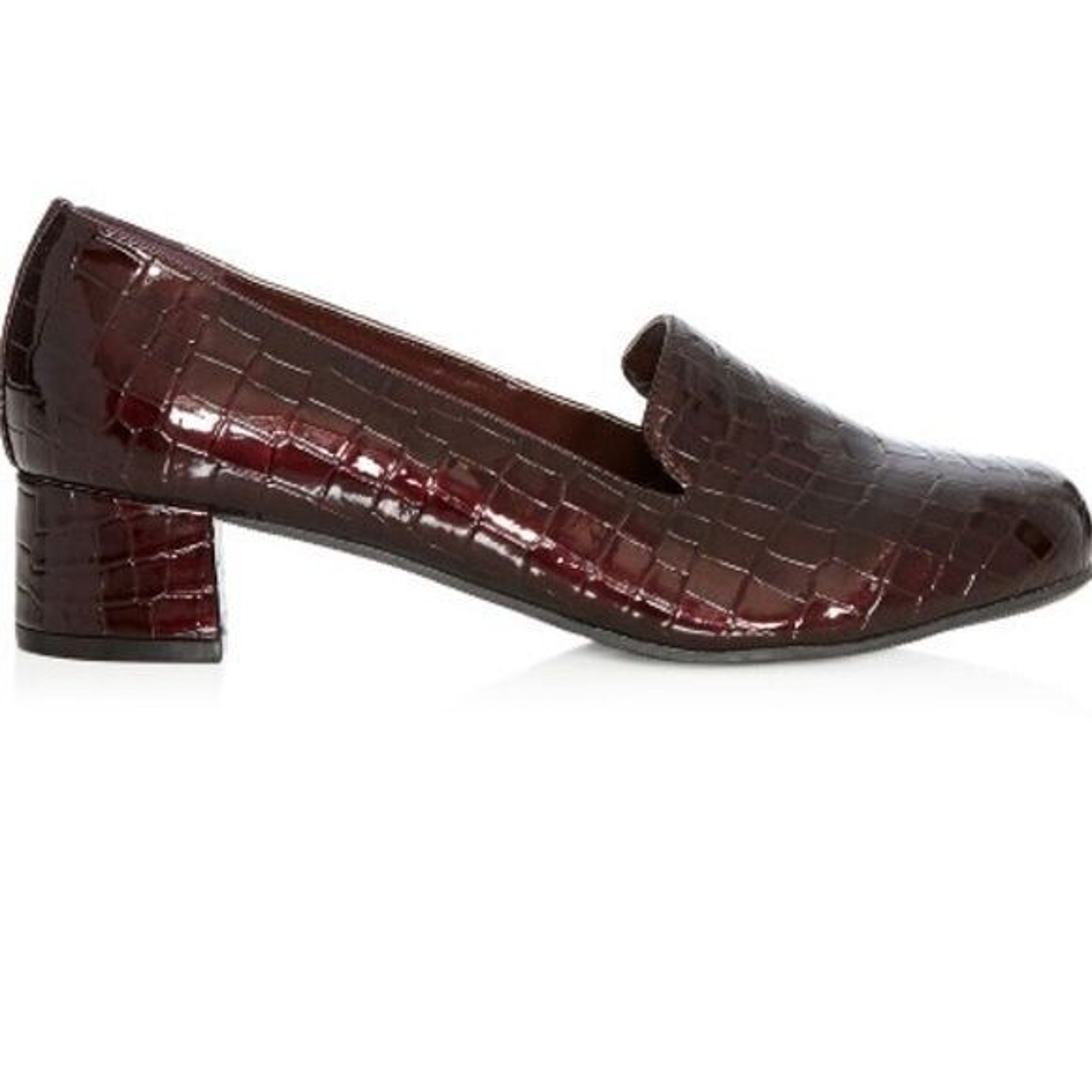 Cloud Walkers Sz. 10W Comfortable Faux Croco Embossed Patent Pumps Wine NEW!!!!