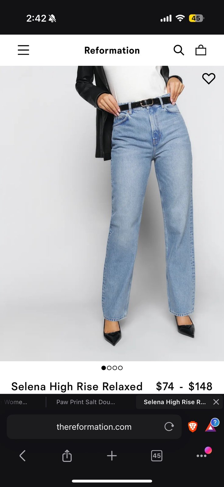 Reformation Selena High Rise Relaxed Jean