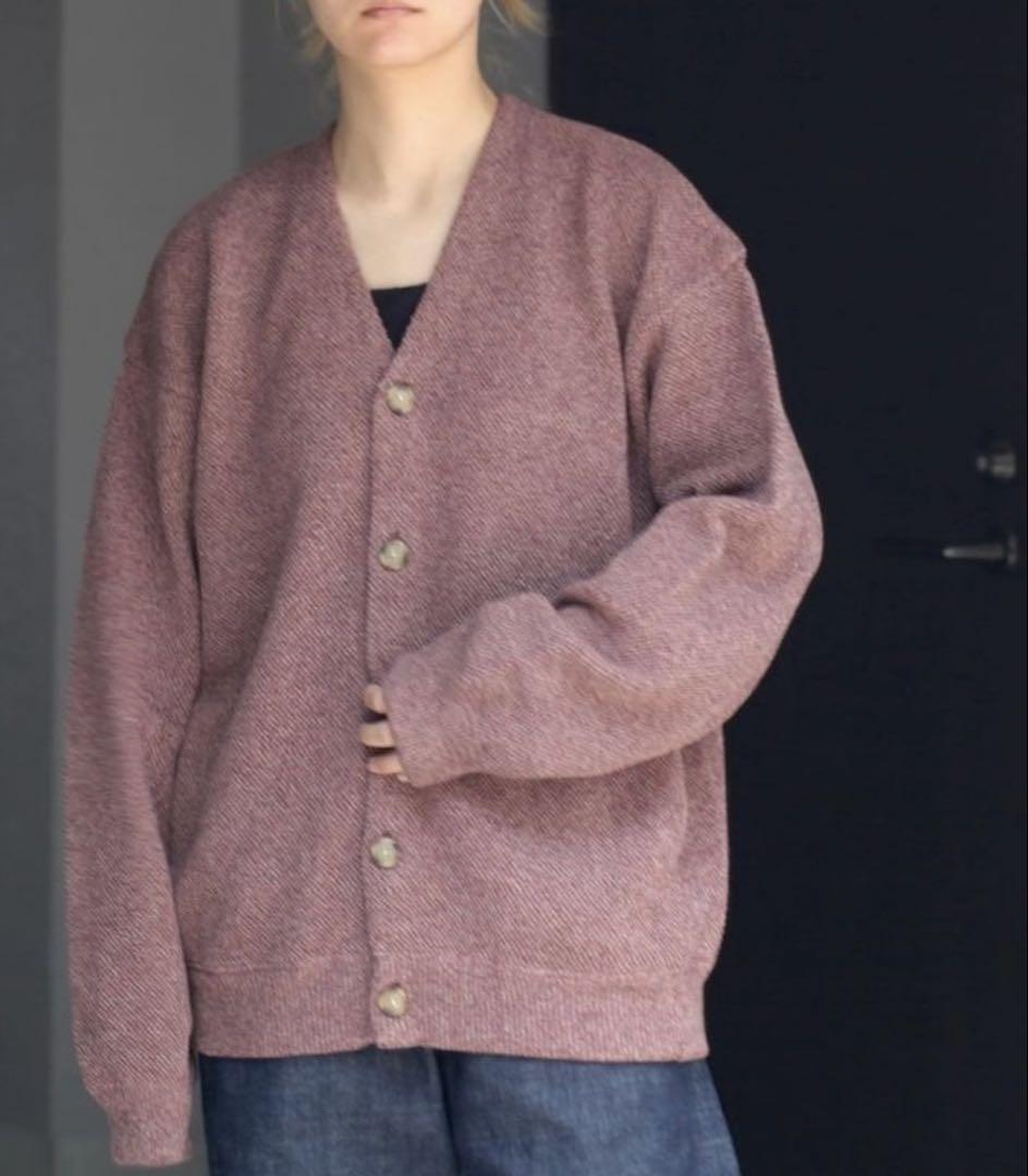 crepuscule Moss Stitch V-Neck Cardigan Red
